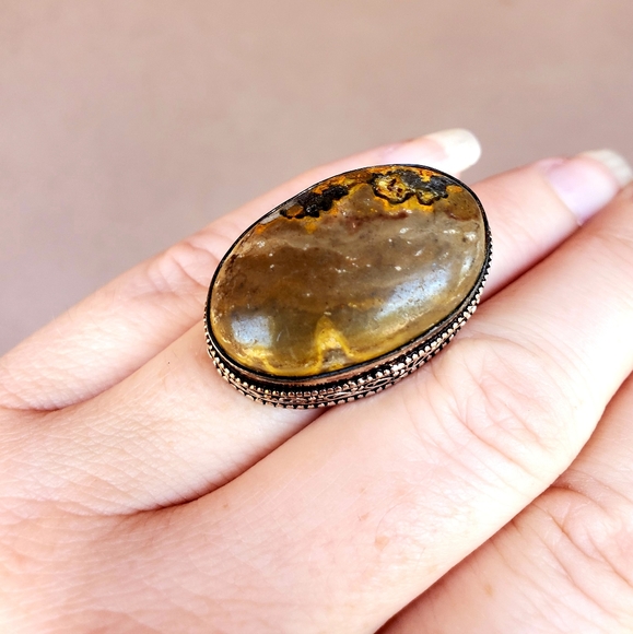 New Bumblebee Jasper 925 Silver Ring. - Picture 7 of 12